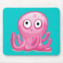 cute pink silly octopus mousepads by doonidesignsanimals cute pink silly octopus mousepads