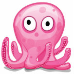 cute pink silly octopus