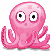 cute pink silly octopus photo sculptures