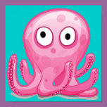 cute pink silly octopus
