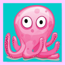 cute pink silly octopus posters by doonidesignsanimals cute pink silly octopus posters