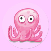 cute pink silly octopus stickers by doonidesignsanimals cute pink silly octopus stickers