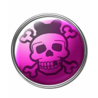 Cute Pink Skull Button zazzle_shirt
