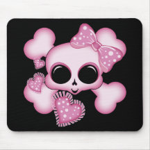 Cute Pink Skull Mouse Pads
