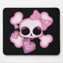 Cute Pink Skull mousepads