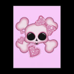 Cute Pink Skull postcards