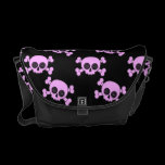 Cute Pink Skulls messenger bags