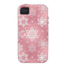 Cute Pink Snowflakes iPhone 4/4S Cover