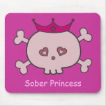 Cute Pink Sober Princess Cartoon Skull Custom mousepads