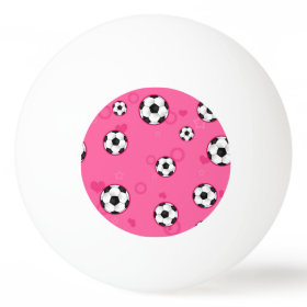 Cute Pink Soccer Pattern Ping Pong Ball