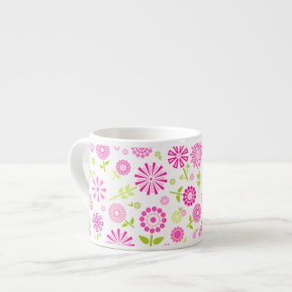 Cute pink spring flowers espresso mug