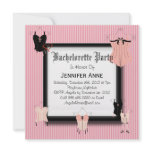 CUTE PINK STRIPES Corsets Sexy Bachelorette Party Custom Announcements