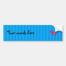 Cute pink tiger blue stripes bumper stickers