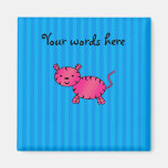 Cute pink tiger blue stripes magnet