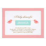 Cute Pink Twitters Baby Shower Invitation invitations
