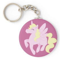 Cute Pink Unicorn Pegasus (Unipeg) keychains