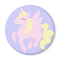 Cute Pink Unicorn Pegasus (Unipeg) magnets