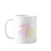 Cute Pink Unicorn Pegasus (Unipeg) mugs