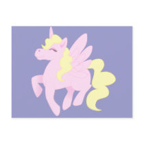 Cute Pink Unicorn Pegasus (Unipeg) postcards