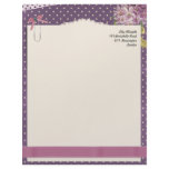 Cute pink violet vintage letterhead