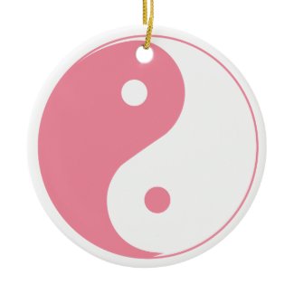 Cute Pink Yin & Yang Ornament ornament