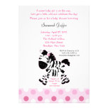 Cute Pink Zebra Baby Shower 5x7 Invitation