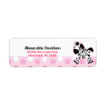 Cute Pink Zebra Custom Address Labels labels