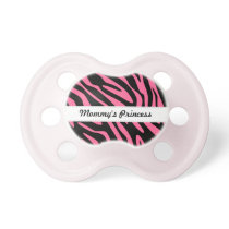 Cute Pink Zebra Pattern Pacifier pacifiers
