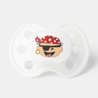 Cute Pirate Baby Red Bandanna Binkie for Babies
