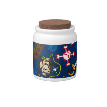 Cute Pirate Captain Candy Jar