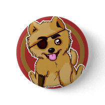 Cute Pirate Dog Pinback Button