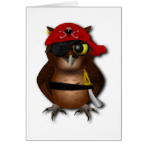 Cute Pirate Owl Greeting Cards