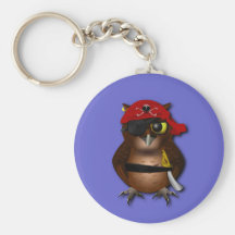 Cute Pirate Owl Key Chain
