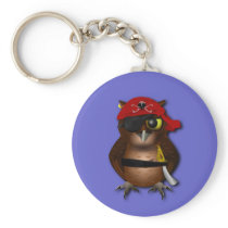 Cute Pirate Owl Key Chain