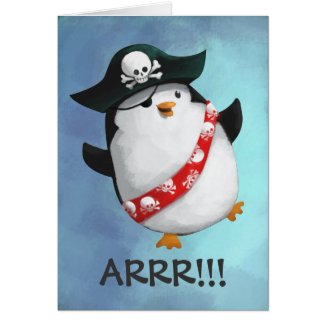 Cute Pirate Penguin Card