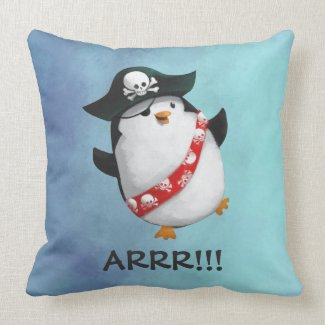 Cute Pirate Penguin Pillow