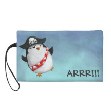 Cute Pirate Penguin Wristlet Purse