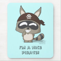 Cute pirate raccoon anime funny cartoon mousepad mousepads