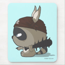 Cute pirate raccoon anime funny cartoon mousepad mousepads