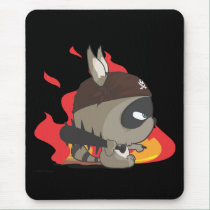 Cute pirate raccoon cartoon character mousepad mousepads
