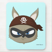 Cute pirate raccoon cartoon character mousepad mousepads