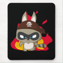 Cute pirate raccoon funny anime cartoon mousepad mousepads