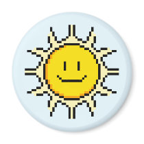 Cute Pixel Sun Magnet