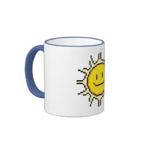Cute Pixel Sun mugs