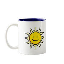 Cute Pixel Sun Coffee Mugs