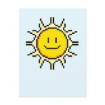 Cute Pixel Sun Postcard