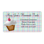 Cute Plaid Cupcake Custom Label labels