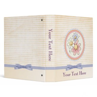 cute plaid flowers Binder