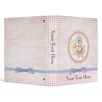 cute plaid flowers Binder