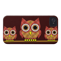 cute plaid owls case-mate iphone 4 cases